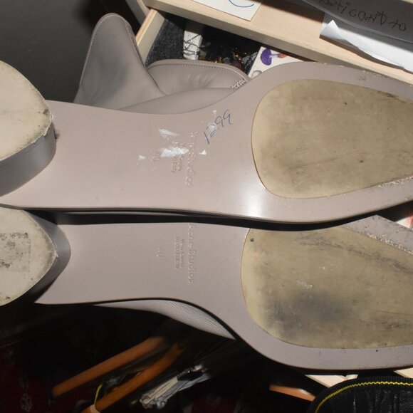 ACNE STUDIO Logo Leather Ankle Boot Made in Italy Stunning Funky Boot Size 40 - Picture 8 of 13